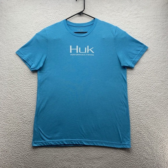 Huk Other - Huk T-Shirt Mens Large Blue Performance‎ Fishing USA Strong Outdoors Dad